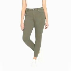 Buffalo David Bitton Womens Havana Ankle Pants Soft Stretch High Rise Green 4/27